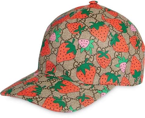 casquette gucci fraise vrai|casquette gucci rose.